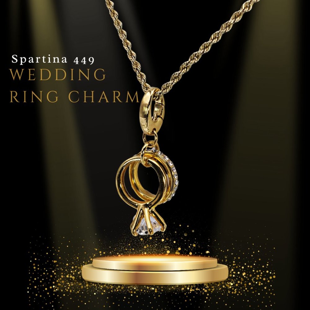 Spartina 449 Remembrance Wedding Rings Clip-On Charm NWOT 1-1/2"